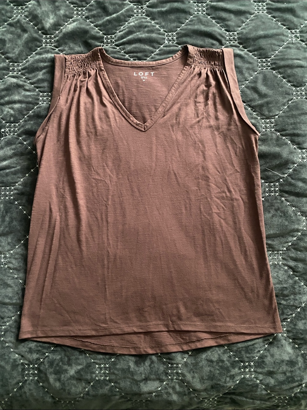 LOFT Mauve V-Neck Short Sleeve Tee